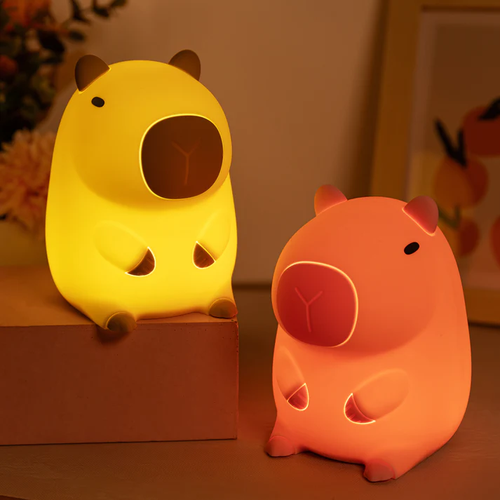 Adorable Capybara Night Light with Touch Control and Timer