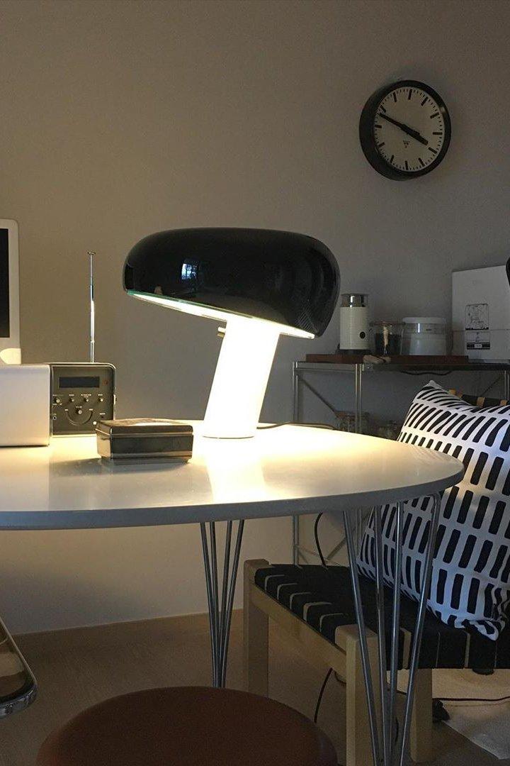 Modern Marble Base Table Lamp with Semi-Round Shade