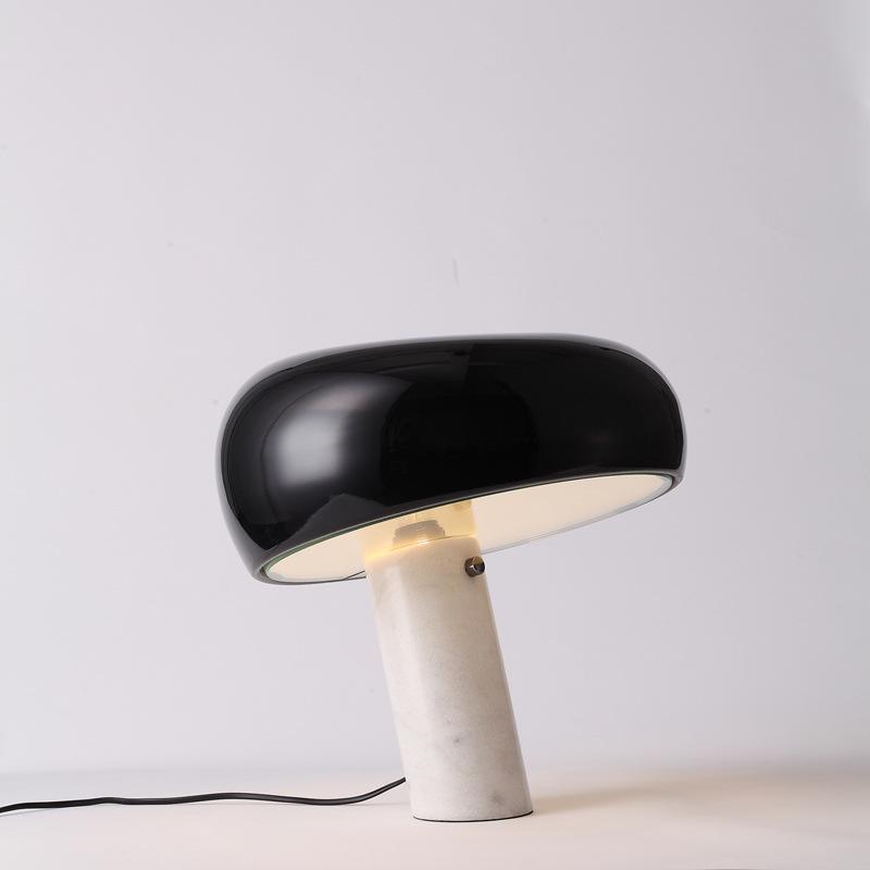 Modern Marble Base Table Lamp with Semi-Round Shade