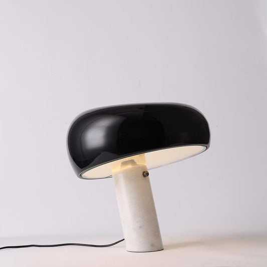 Modern Marble Base Table Lamp with Semi-Round Shade