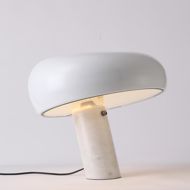 Modern Marble Base Table Lamp with Semi-Round Shade