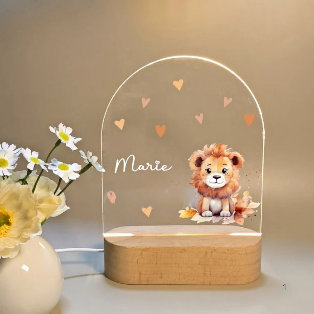 Personalized LED Night Light with Warm White Glow