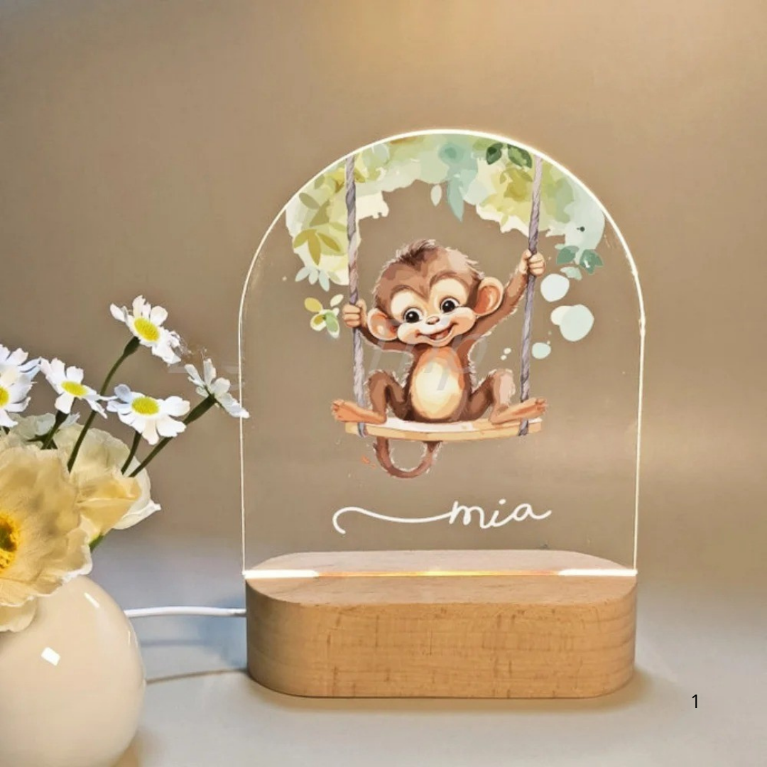 Personalized LED Night Light with Warm White Glow