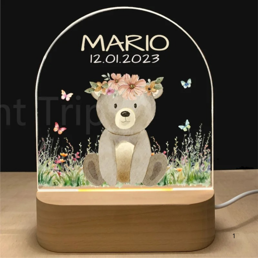 Personalized LED Night Light with Warm White Glow