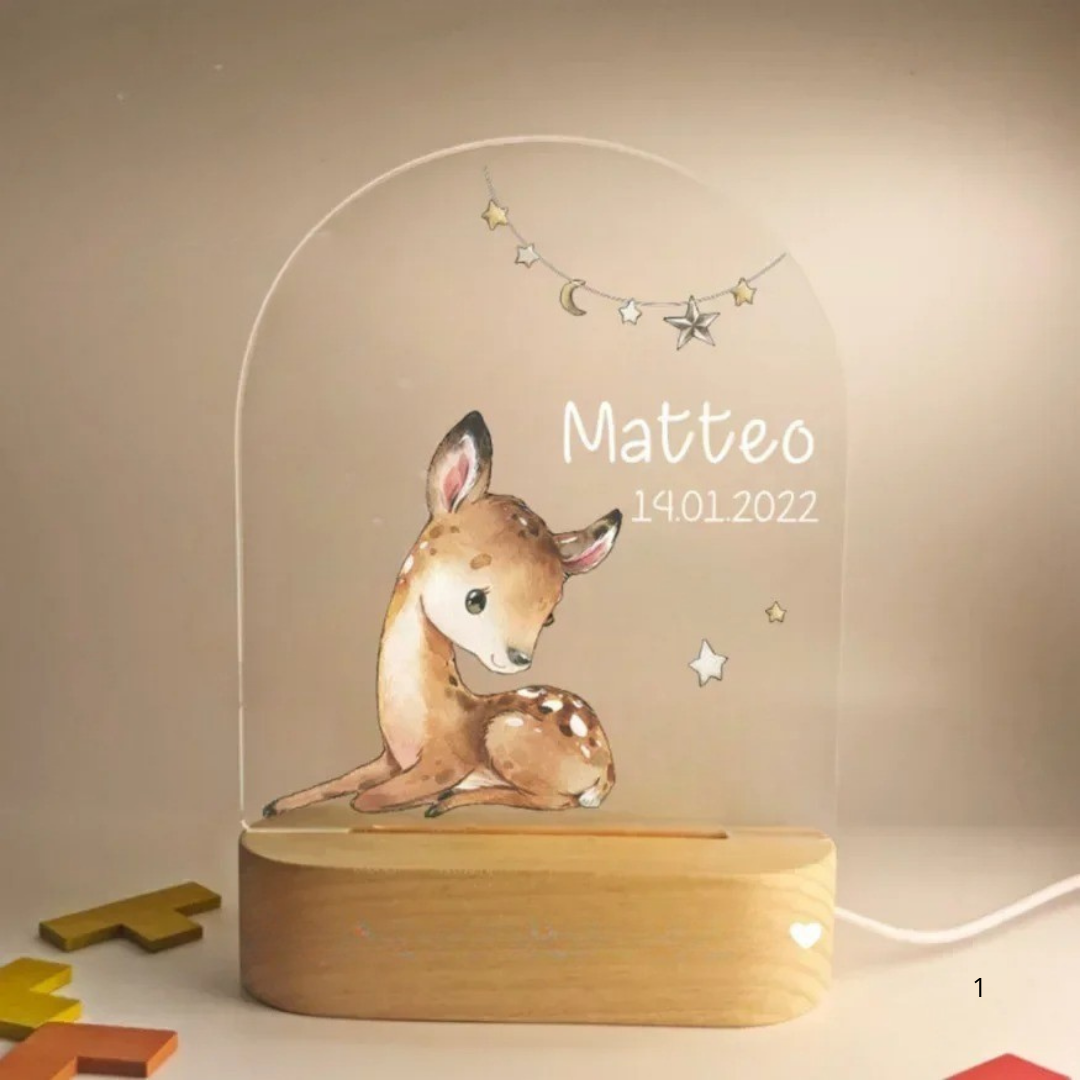 Personalized LED Night Light with Warm White Glow