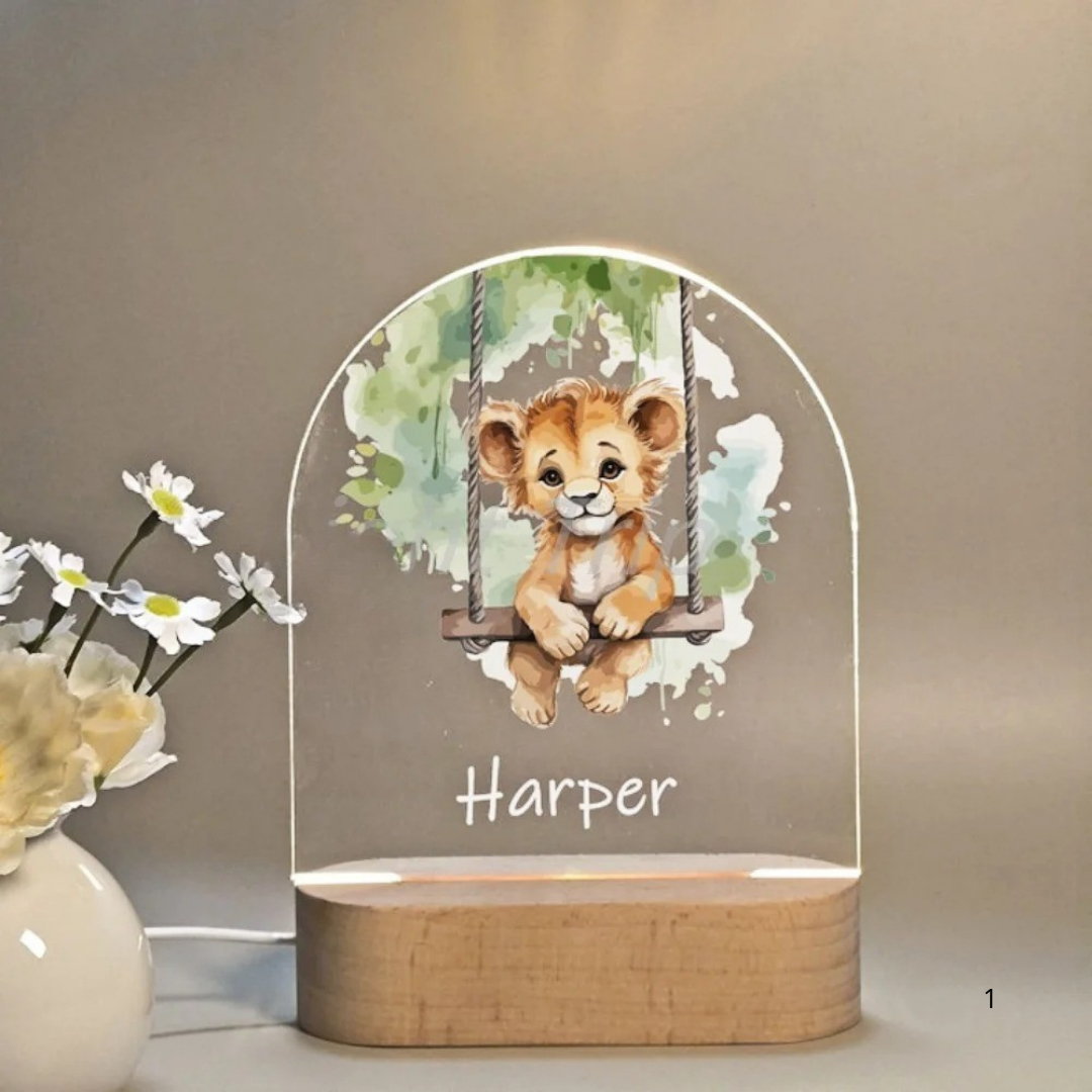 Personalized LED Night Light with Warm White Glow