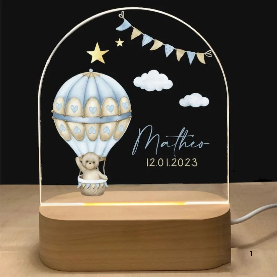 Personalized LED Night Light with Warm White Glow