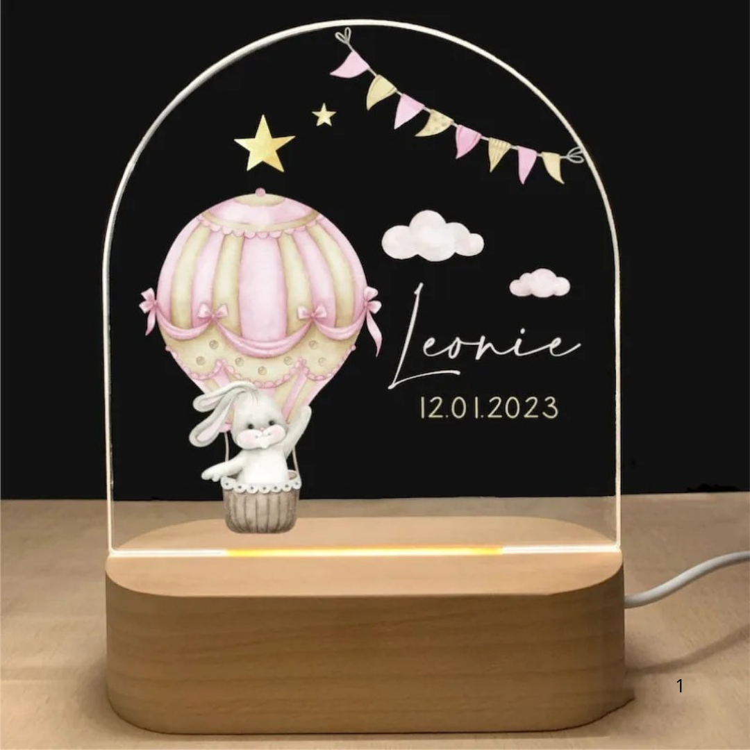 Personalized LED Night Light with Warm White Glow
