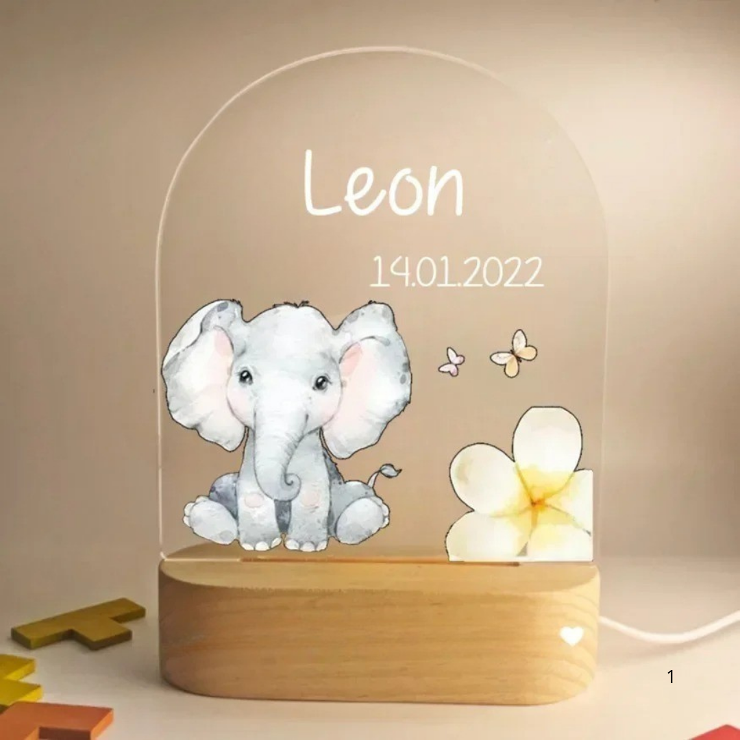 Personalized LED Night Light with Warm White Glow