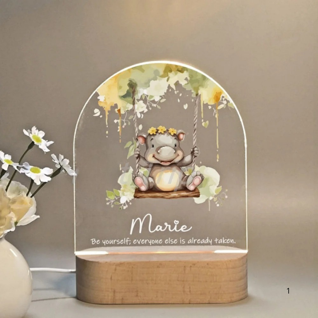 Personalized LED Night Light with Warm White Glow