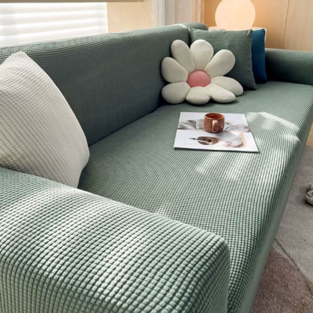Waterproof Non-Slip Sofa Cover for Pets in Ribbed Jacquard Fabric