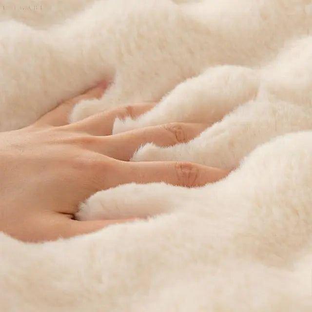 L-Shaped Plush Sofa Cover - Soft Winter Protection