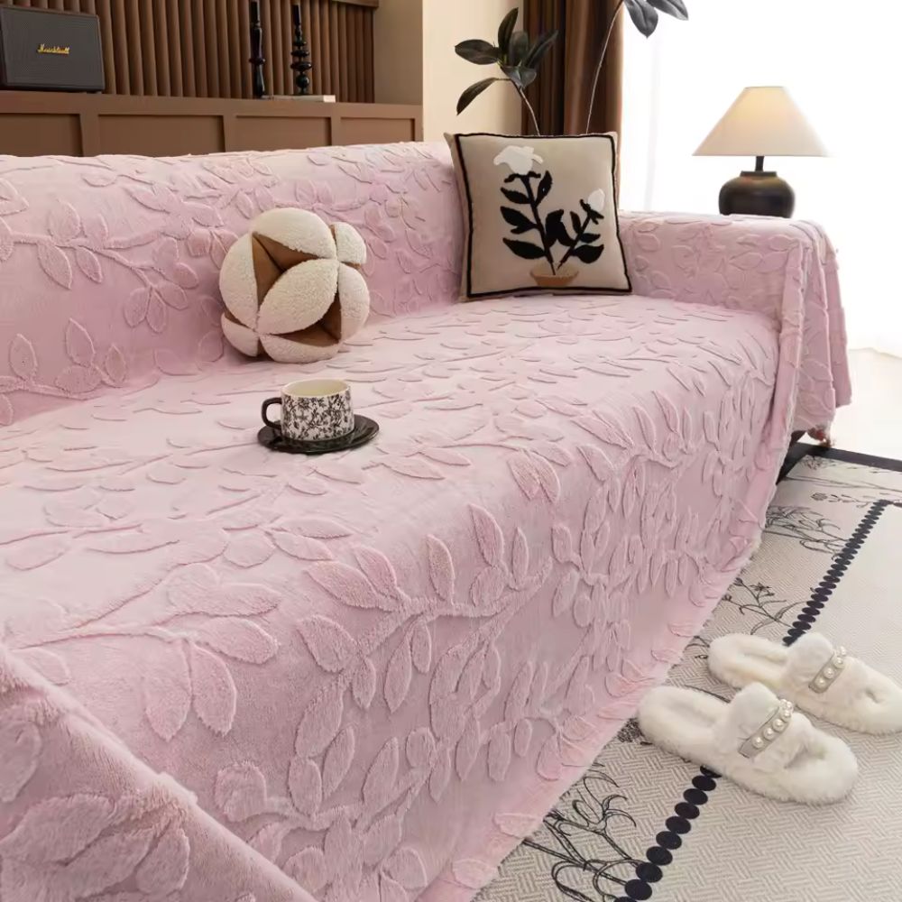 Microfiber Floral Sofa Cover - Petal Comfort Design