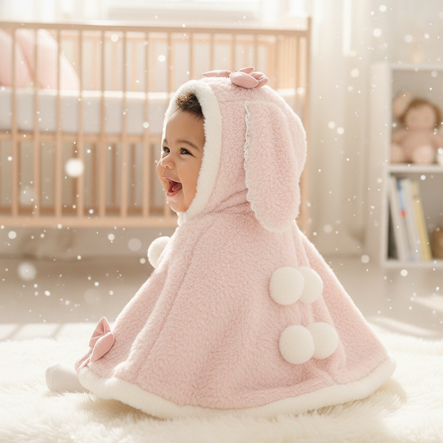 Bunny Ears Hooded Coat for Girls