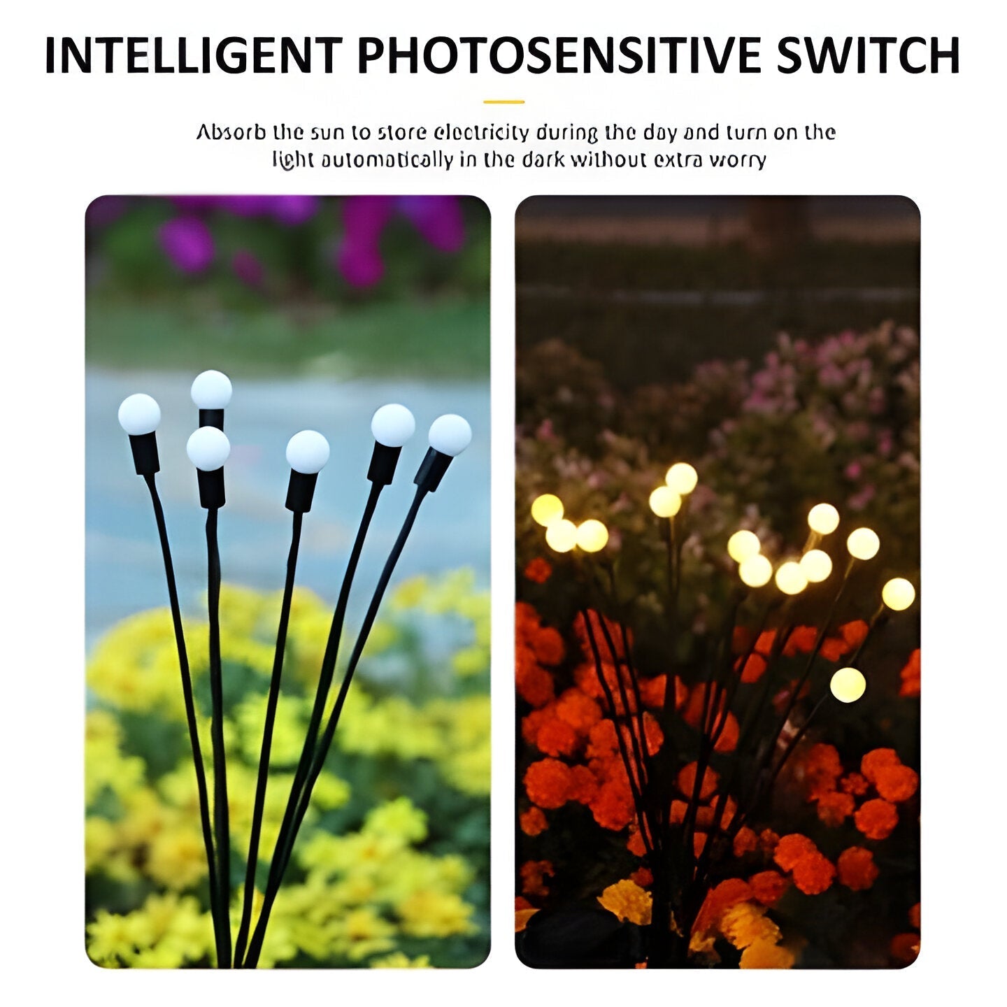 Solar-Powered Firefly Garden Lights with Flexible Motion