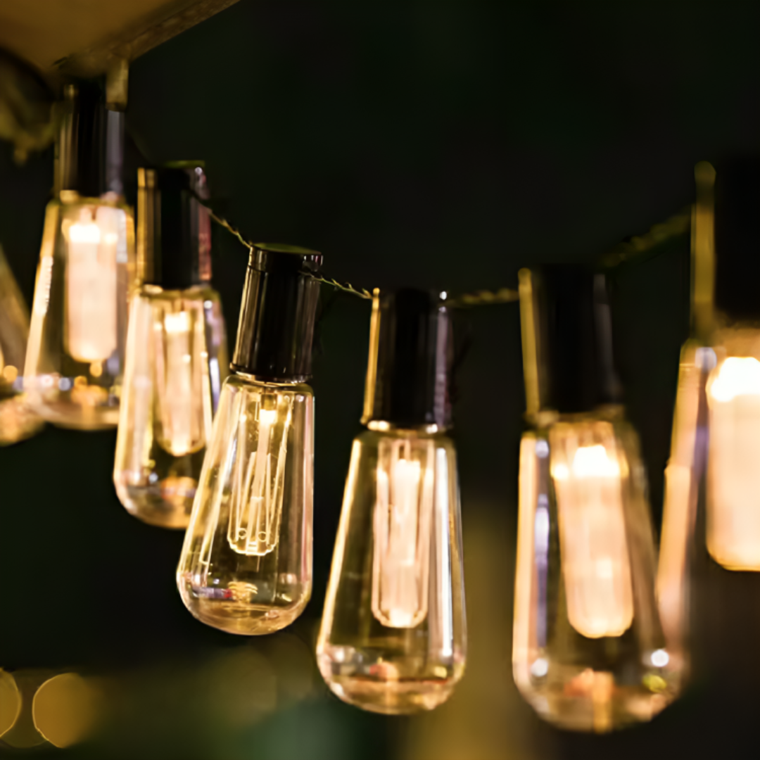 Solar-Powered Vintage LED Edison Garden Lights