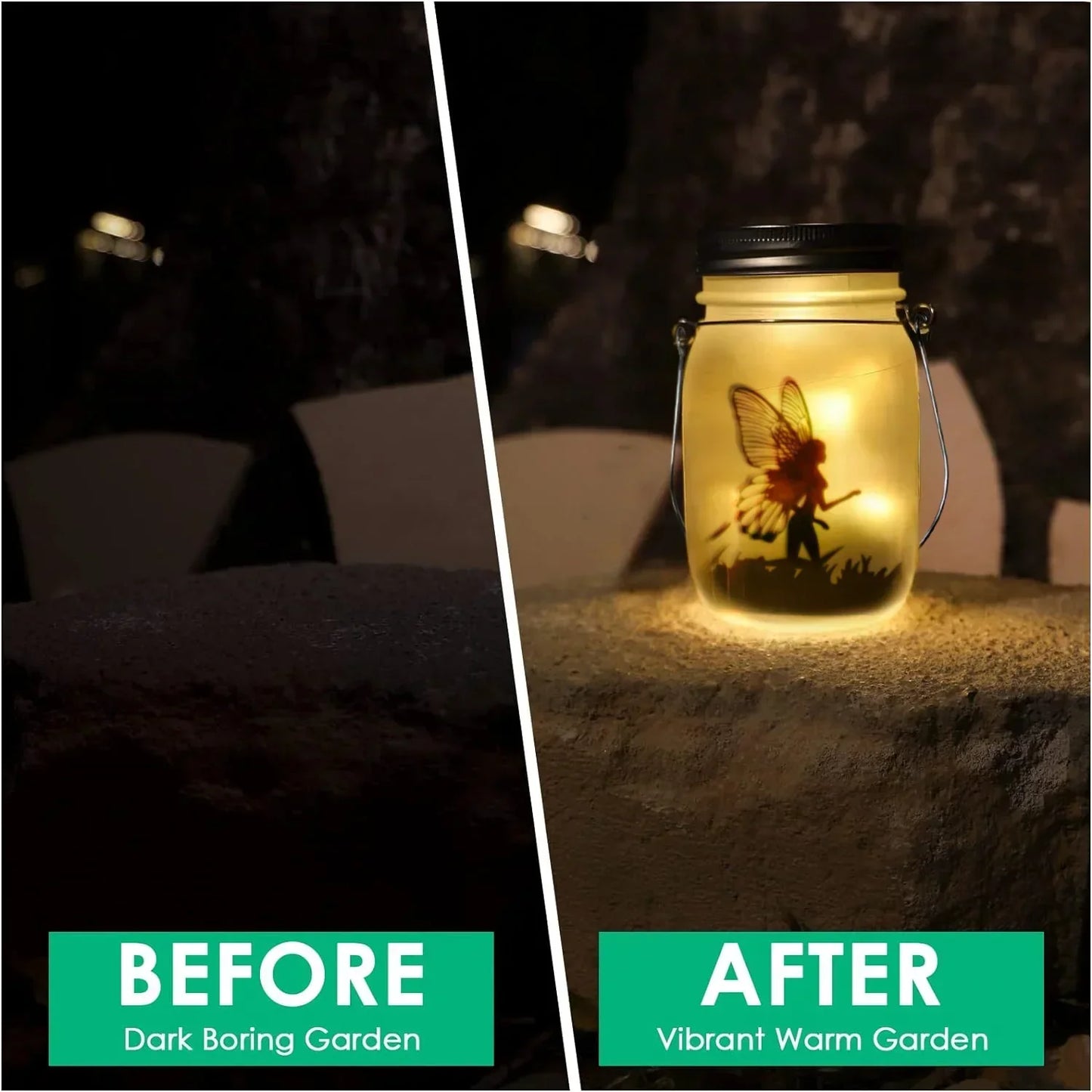 Solar Glass Fairy Lantern - Waterproof Outdoor Hanging Light