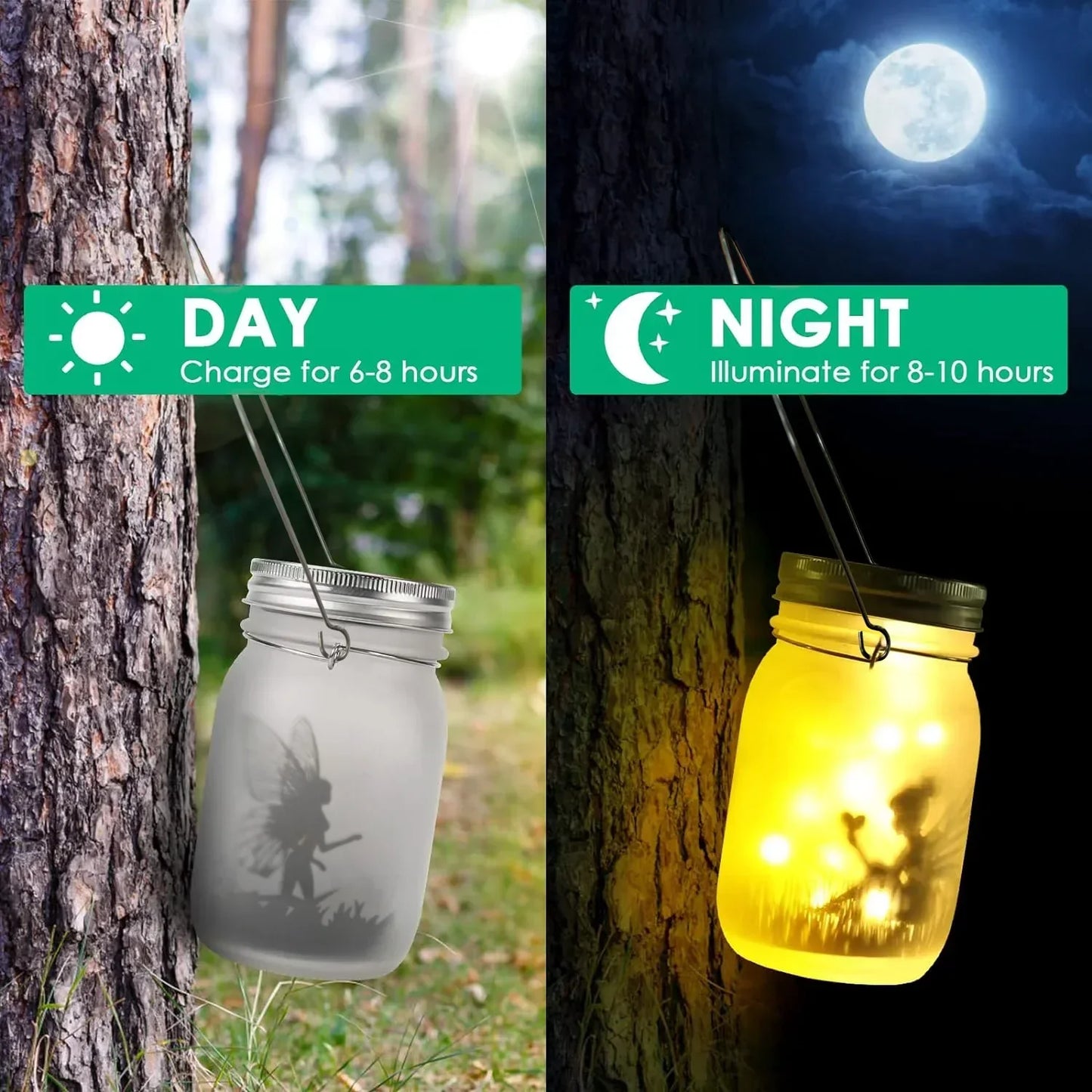Solar Glass Fairy Lantern - Waterproof Outdoor Hanging Light