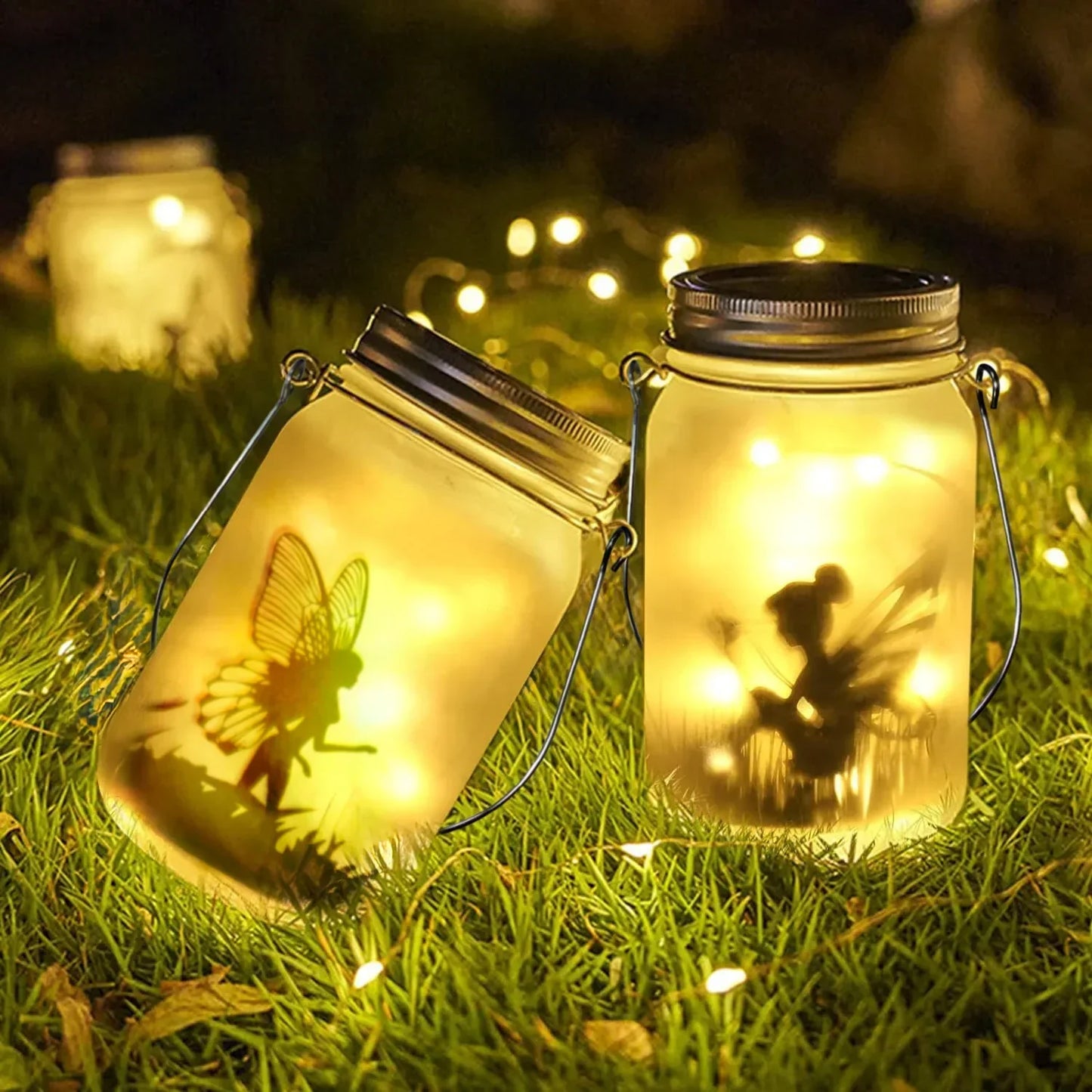 Solar Glass Fairy Lantern - Waterproof Outdoor Hanging Light