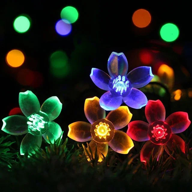 Peach Blossom Fairy Light Garland with Warm White LEDs