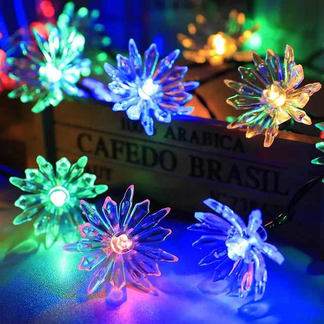 Peach Blossom Fairy Light Garland with Warm White LEDs