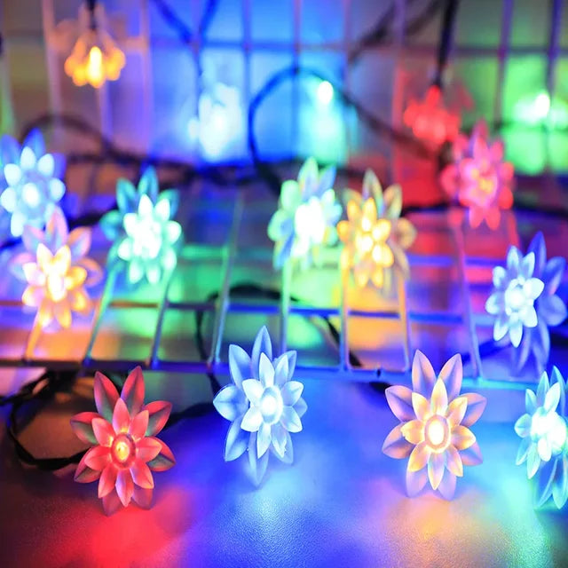 Peach Blossom Fairy Light Garland with Warm White LEDs
