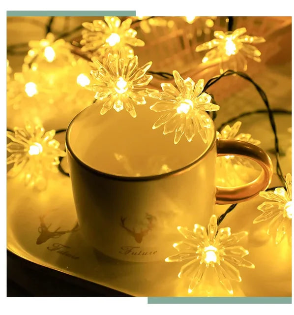 Peach Blossom Fairy Light Garland with Warm White LEDs
