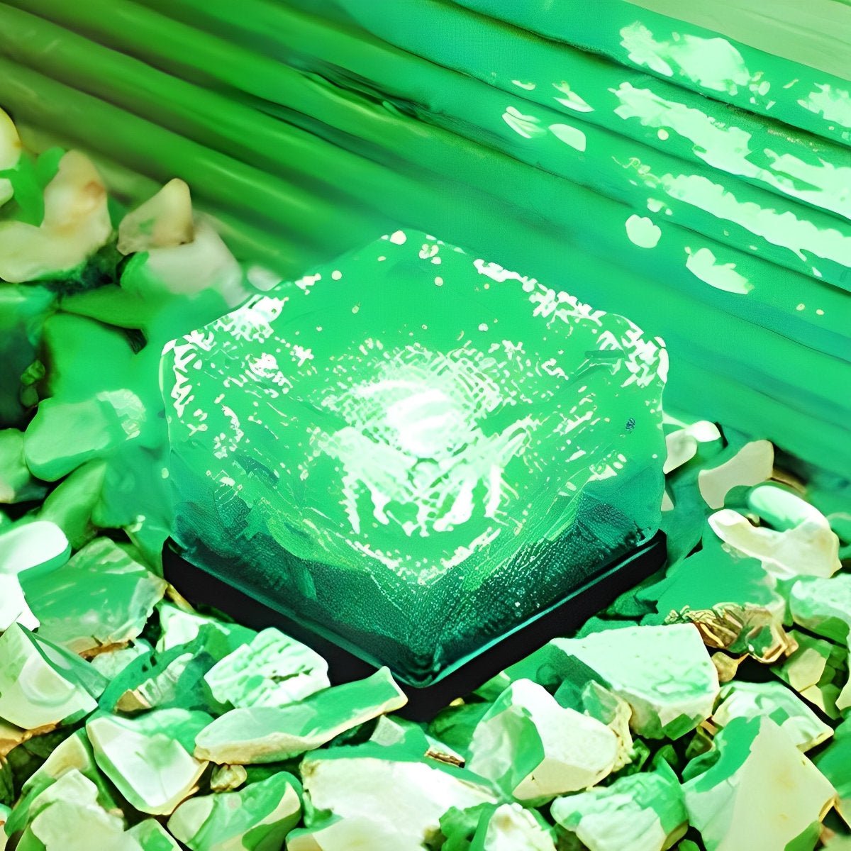 Solar-Powered Ice Cube Garden Lamp with Automatic Dusk Lighting