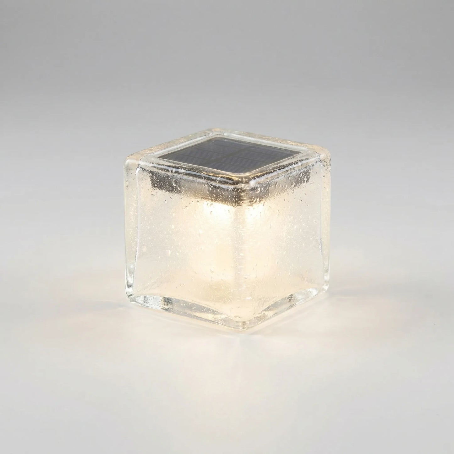 Solar-Powered Ice Cube Garden Lamp with Automatic Dusk Lighting