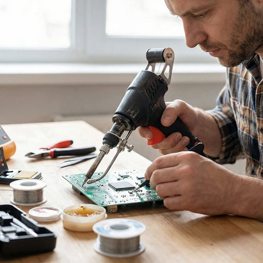 Ergonomic Pistol Grip Soldering Tool with Automatic Wire Feed