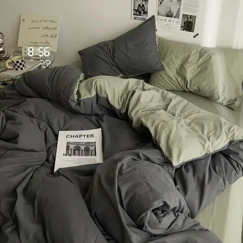 Reversible Soft Duvet Cover in Trendy Colors