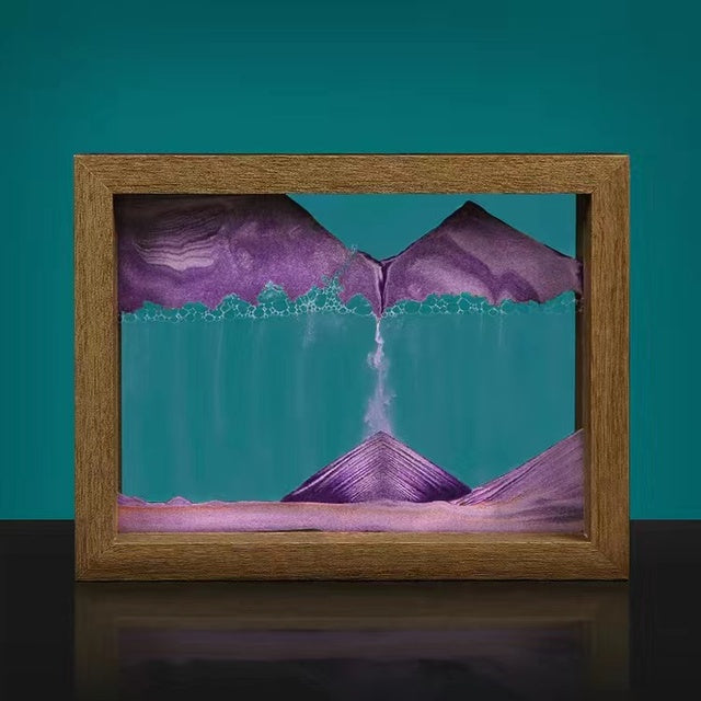 3D Rotating Sand Art in Solid Wood Frame