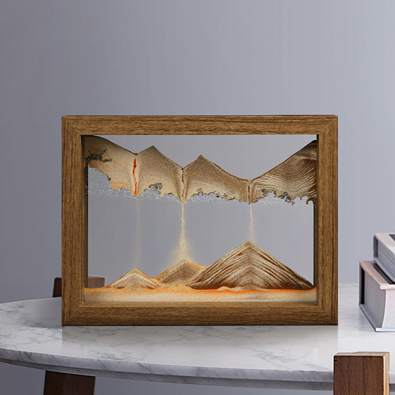 3D Rotating Sand Art in Solid Wood Frame