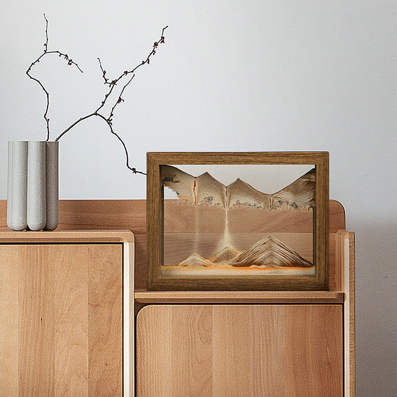 3D Rotating Sand Art in Solid Wood Frame