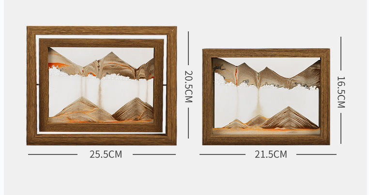 3D Rotating Sand Art in Solid Wood Frame