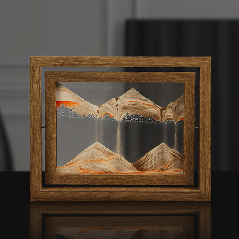 3D Rotating Sand Art in Solid Wood Frame