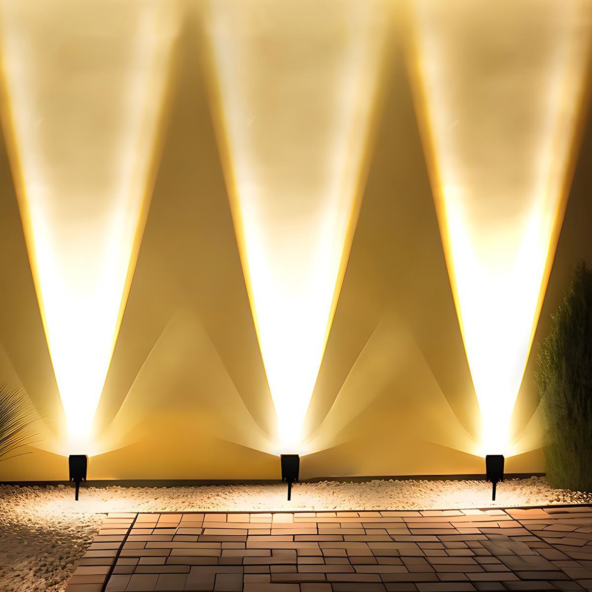 Solar-Powered Adjustable LED Spotlight with RGB and White Light