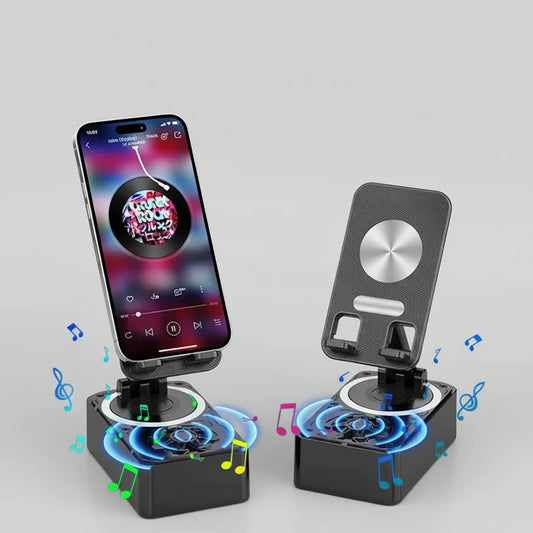Bluetooth Speaker with Adjustable Tablet Holder Stand