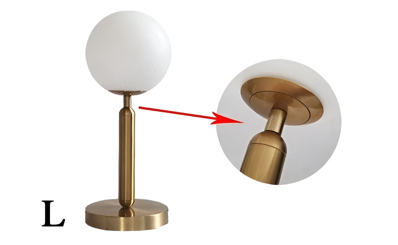 Glass and Brass LED Table Lamp - Elegant SphereShine Design