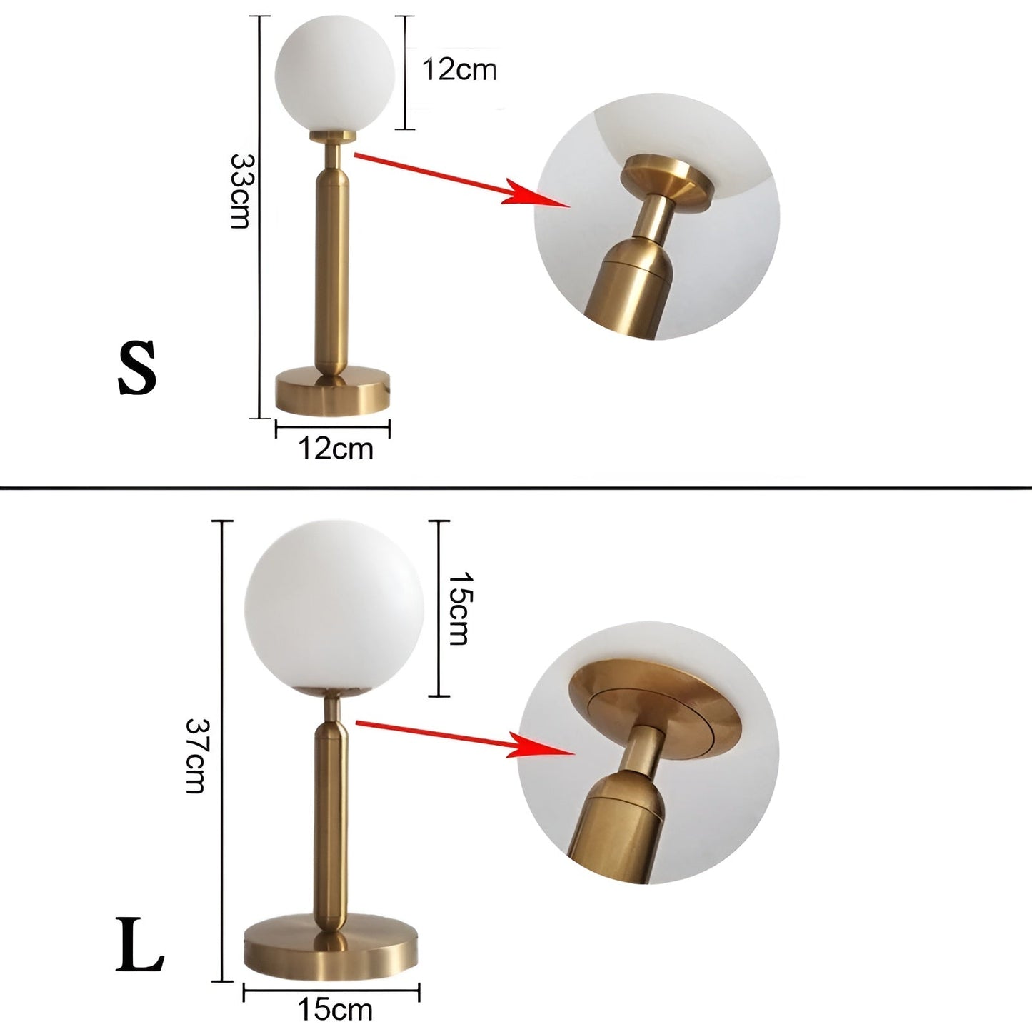 Glass and Brass LED Table Lamp - Elegant SphereShine Design