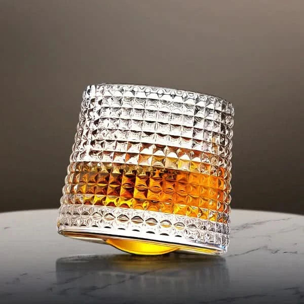Spinning Edo Glass Whiskey Tumblers Set