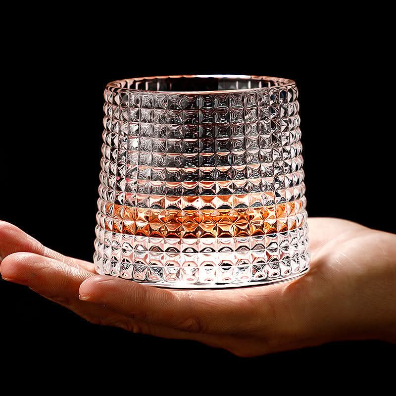 Spinning Edo Glass Whiskey Tumblers Set