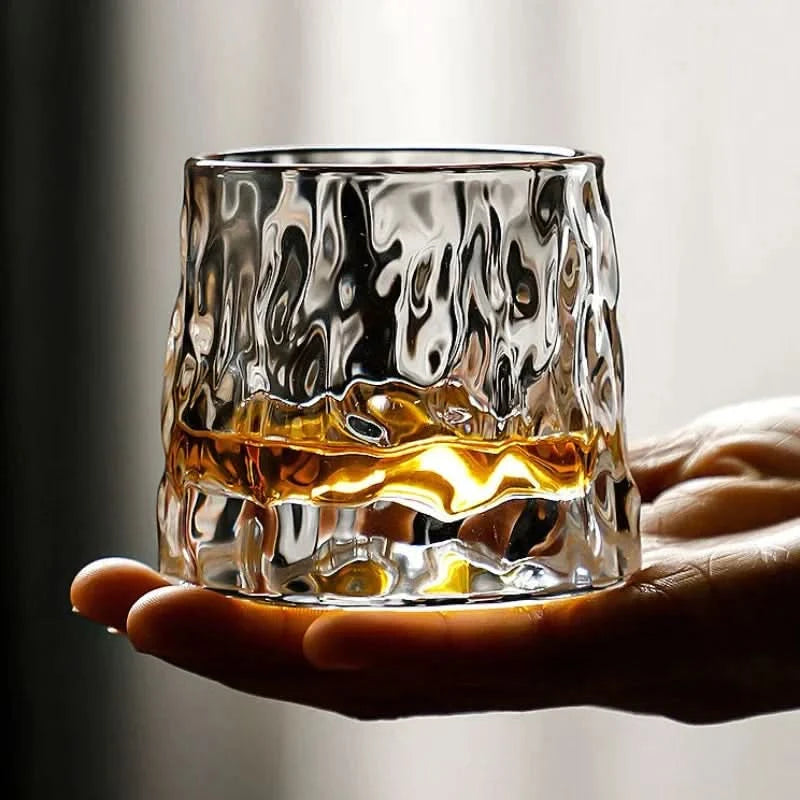Spinning Edo Glass Whiskey Tumblers Set