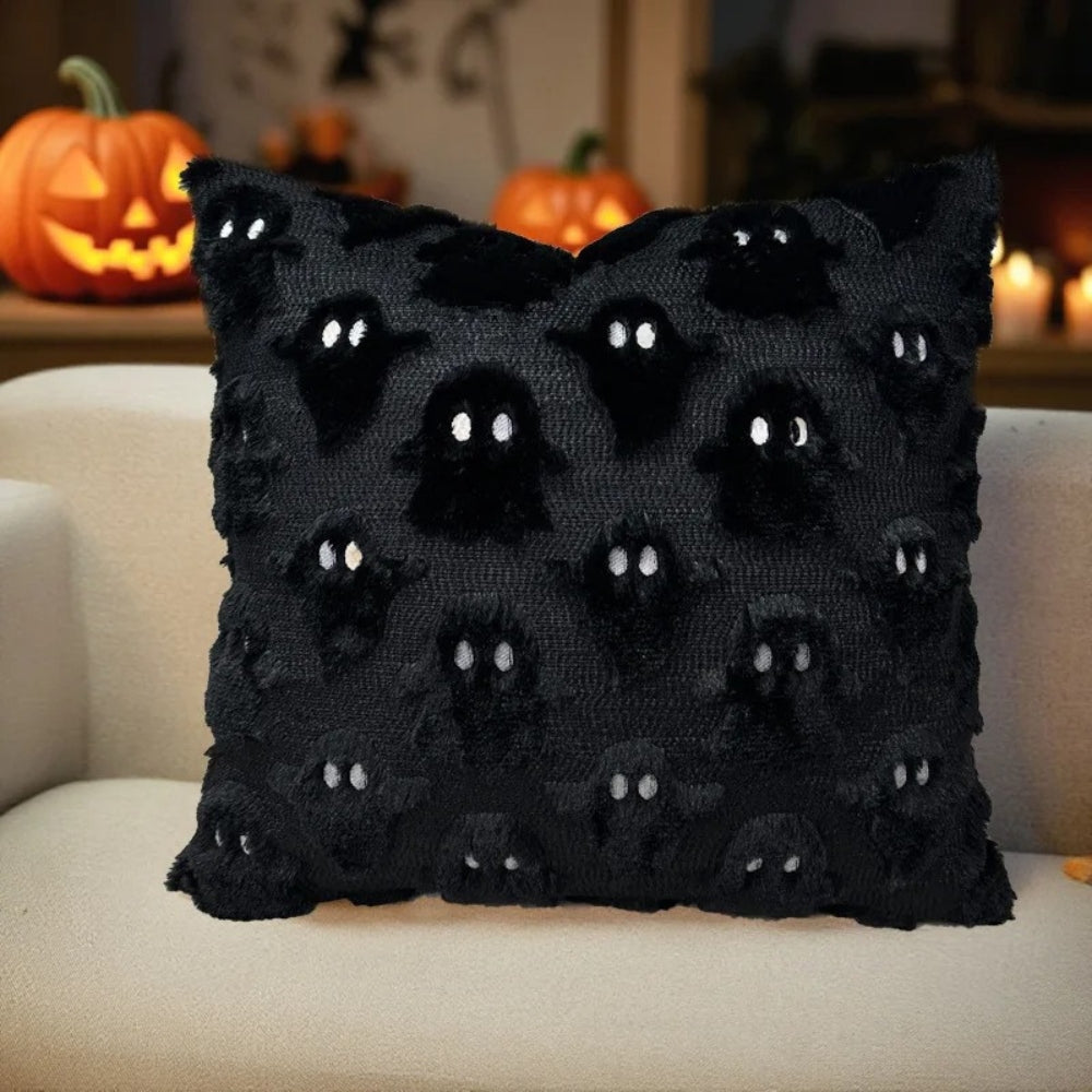 3D Ghost Plush Halloween Cushion Cover