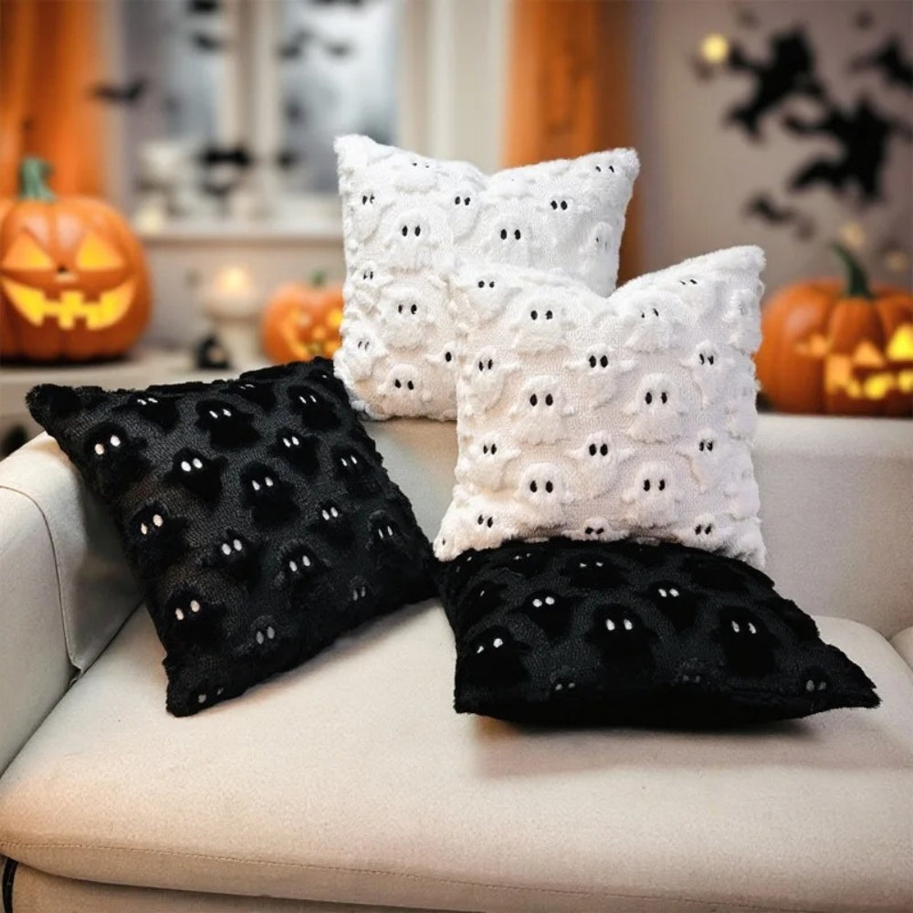 3D Ghost Plush Halloween Cushion Cover