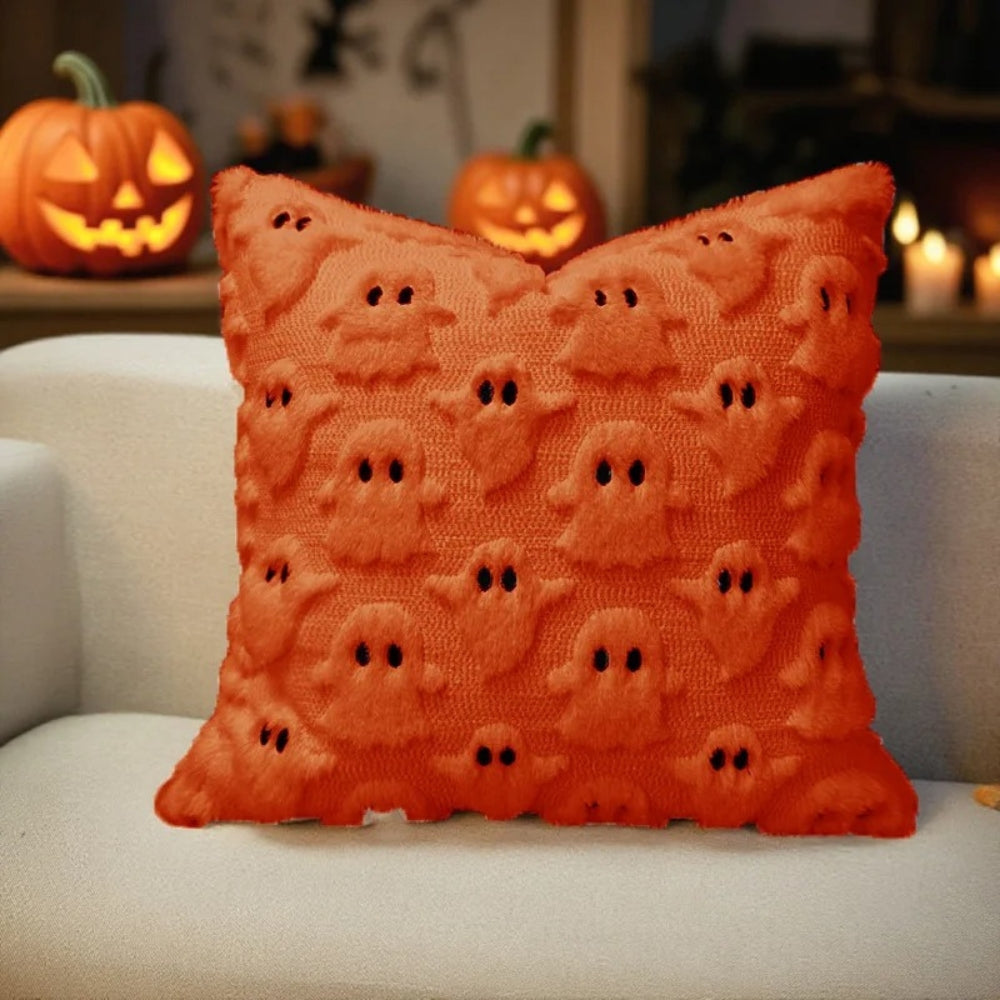 3D Ghost Plush Halloween Cushion Cover