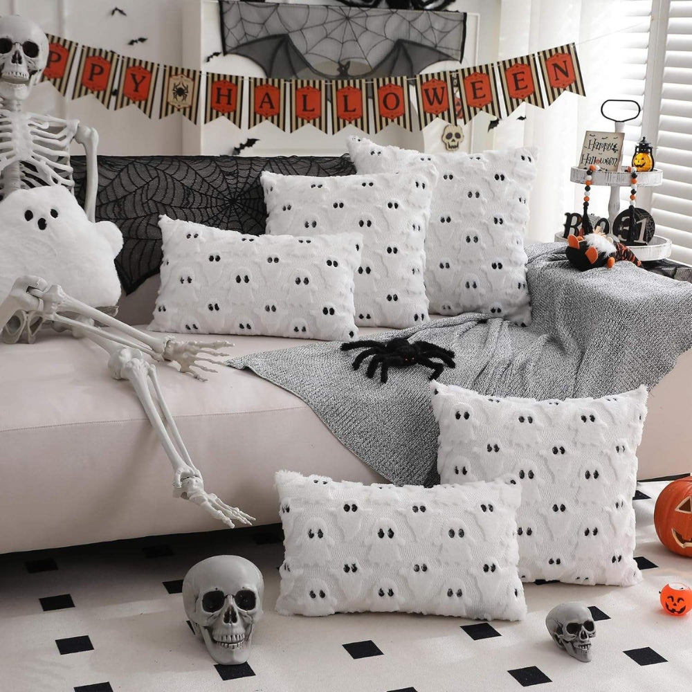 3D Ghost Plush Halloween Cushion Cover