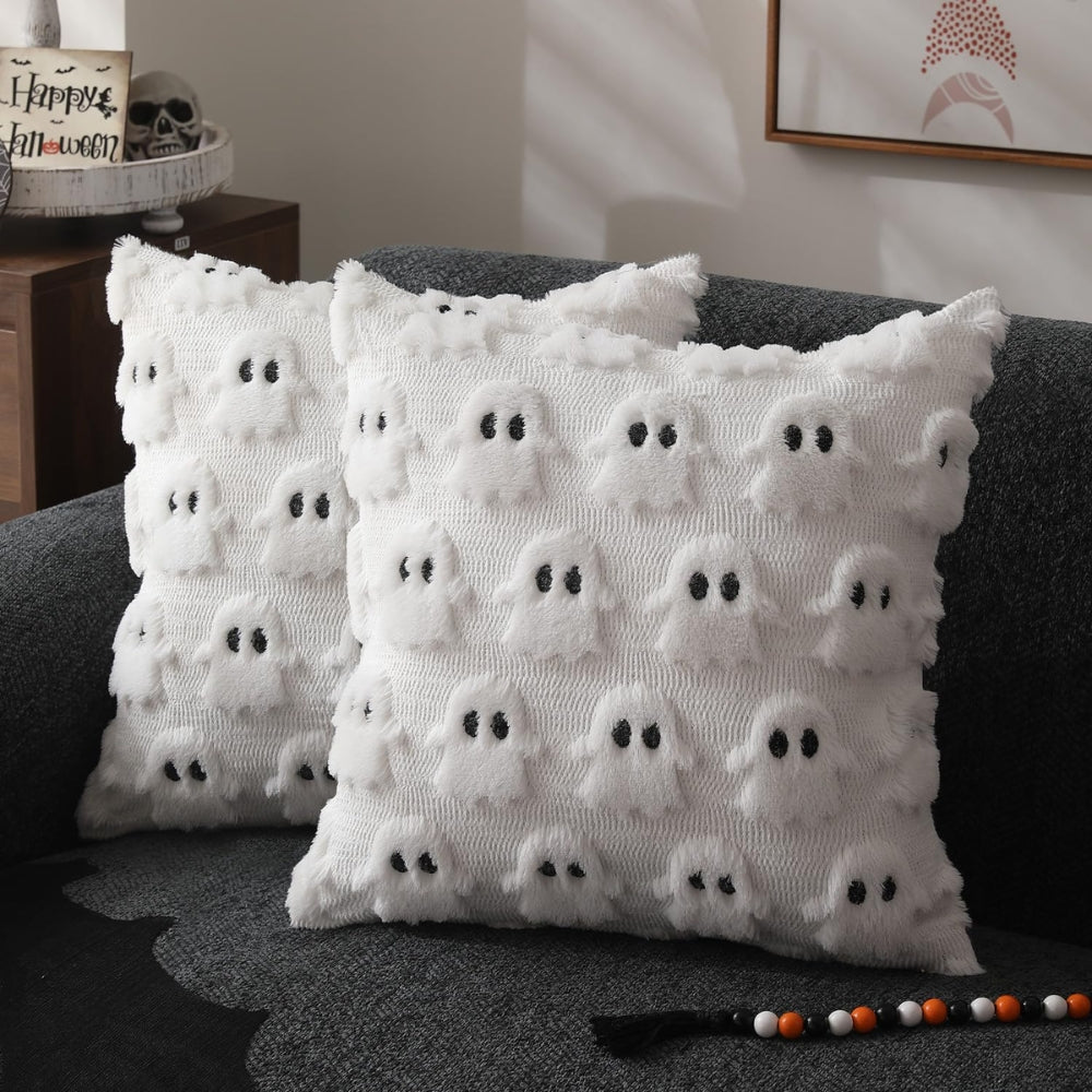 3D Ghost Plush Halloween Cushion Cover