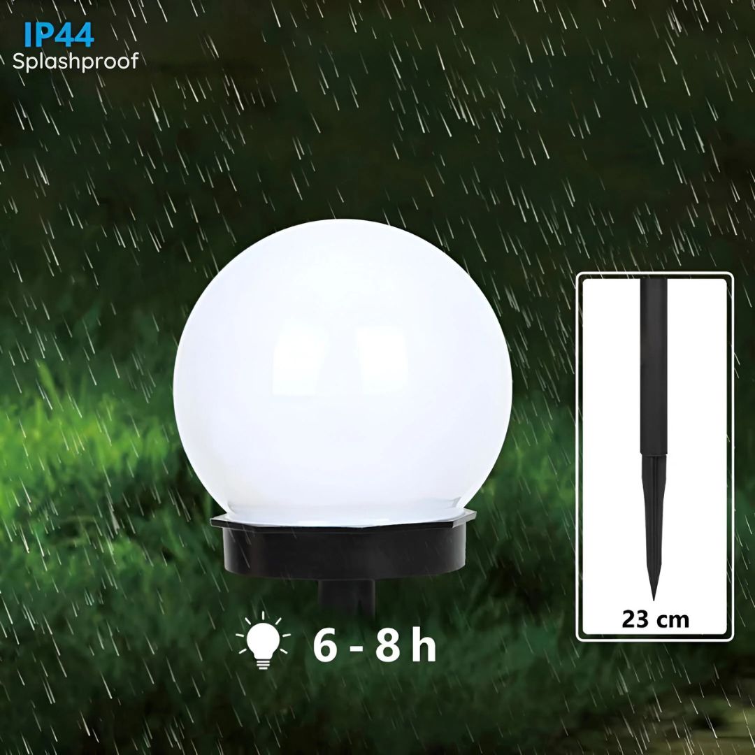 Waterproof Solar Pathway Lights - Set of 3 Modern Spherical Design