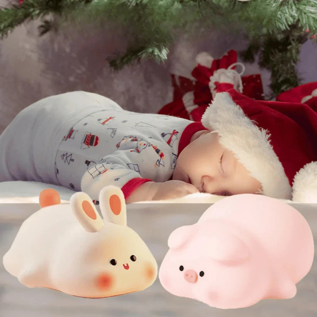 Soft LED Animal Night Light with Timer for Kids